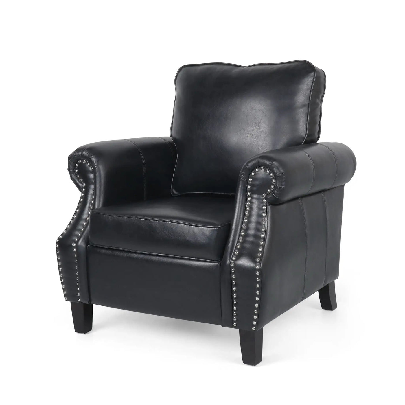 Contemporary Club Chair With Nailhead Trim And Rolled Armrests by HouseOfZazla