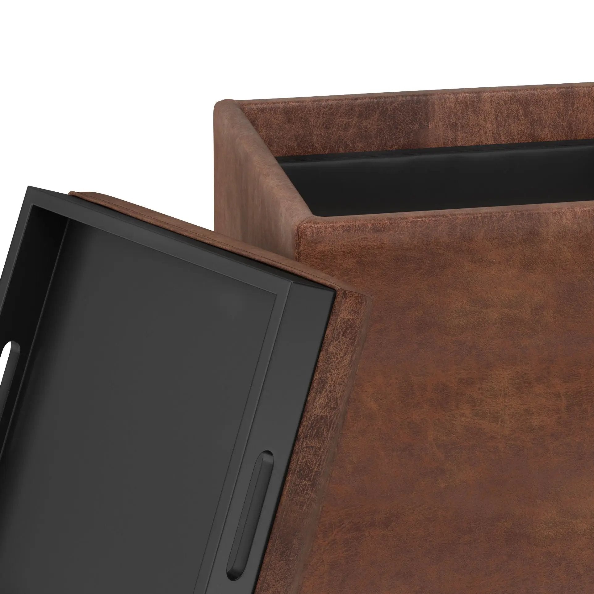Rockwood - Upholstered Cube Storage Ottoman With Tray by Unique Piece Furniture