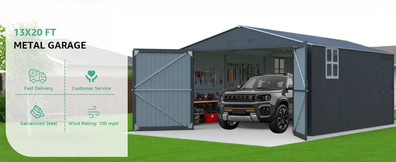 Upgraded 13x20FT Outdoor Storage Shed by HouseOfZazla