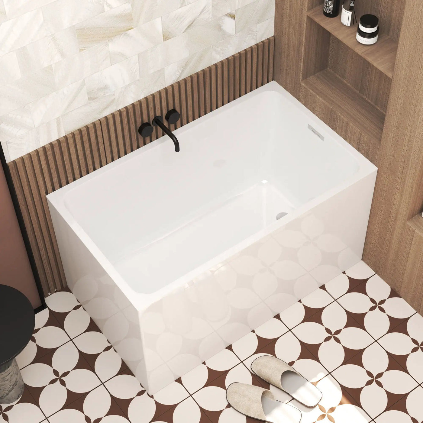 Freestanding Bathtub With Drain, Rectangular Shape by HouseOfZazla