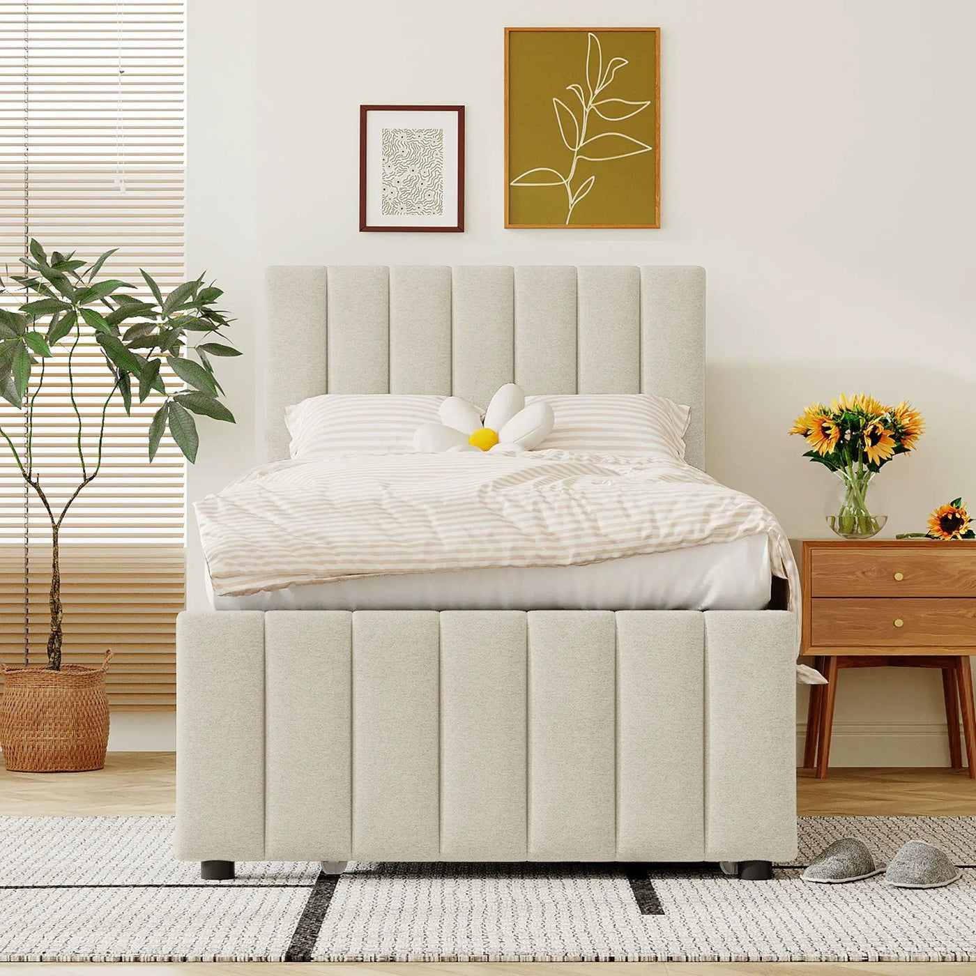 Upholstered Design Platform Bed With Trundle by HouseOfZazla