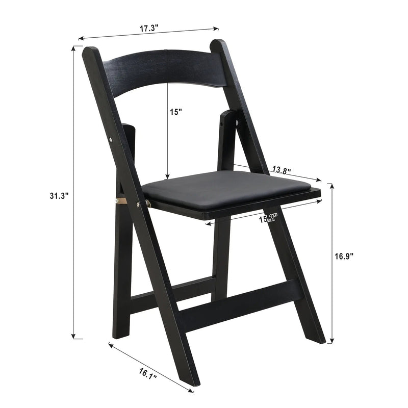 Solid Wood Upholstered Folding Chair Set, Dining Room (Set of 4) by Unique Piece Furniture