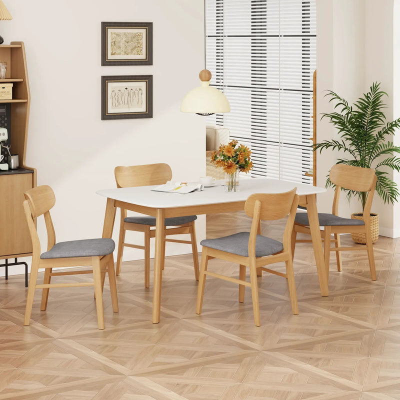 5 Piece Dining Set With Table And Upholstered Chairs by HouseOfZazla
