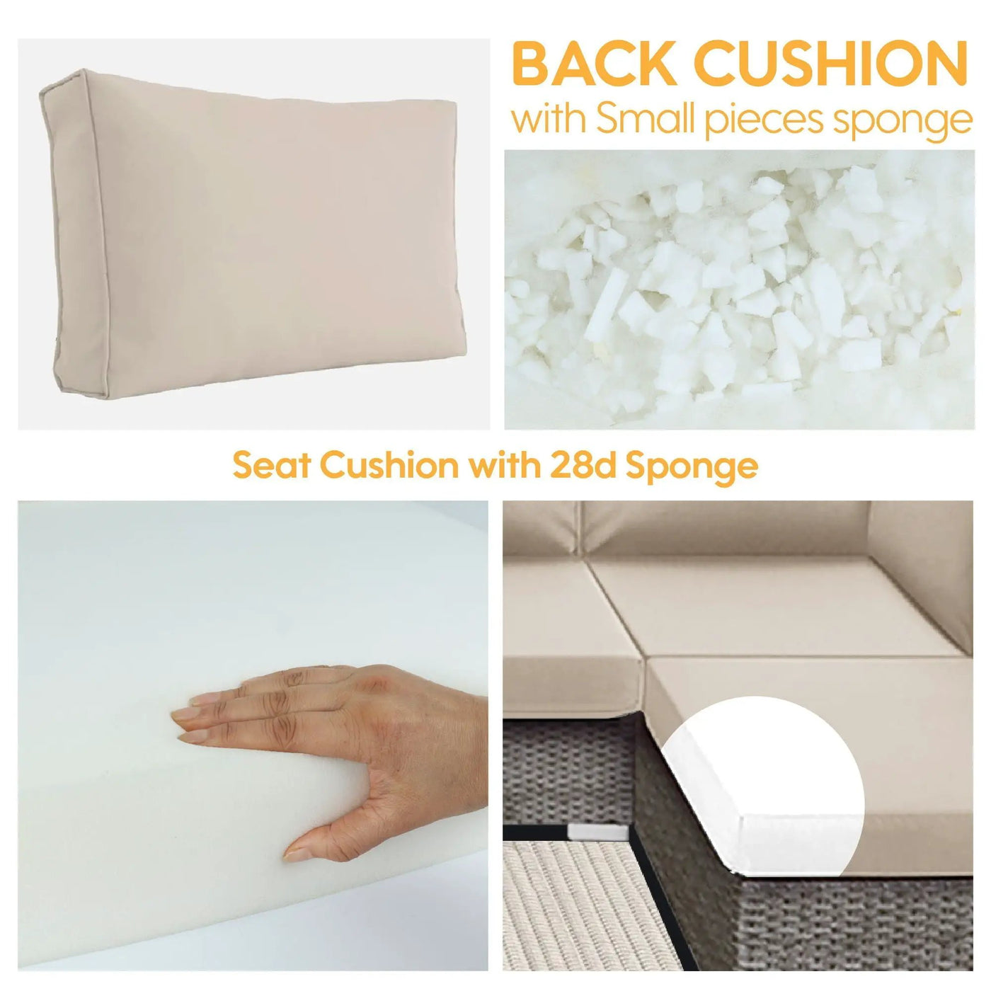 Outdoor Deep Seat Cushions For Patio Furniture Replacement, Cushion Set For Sectionals by HouseOfZazla