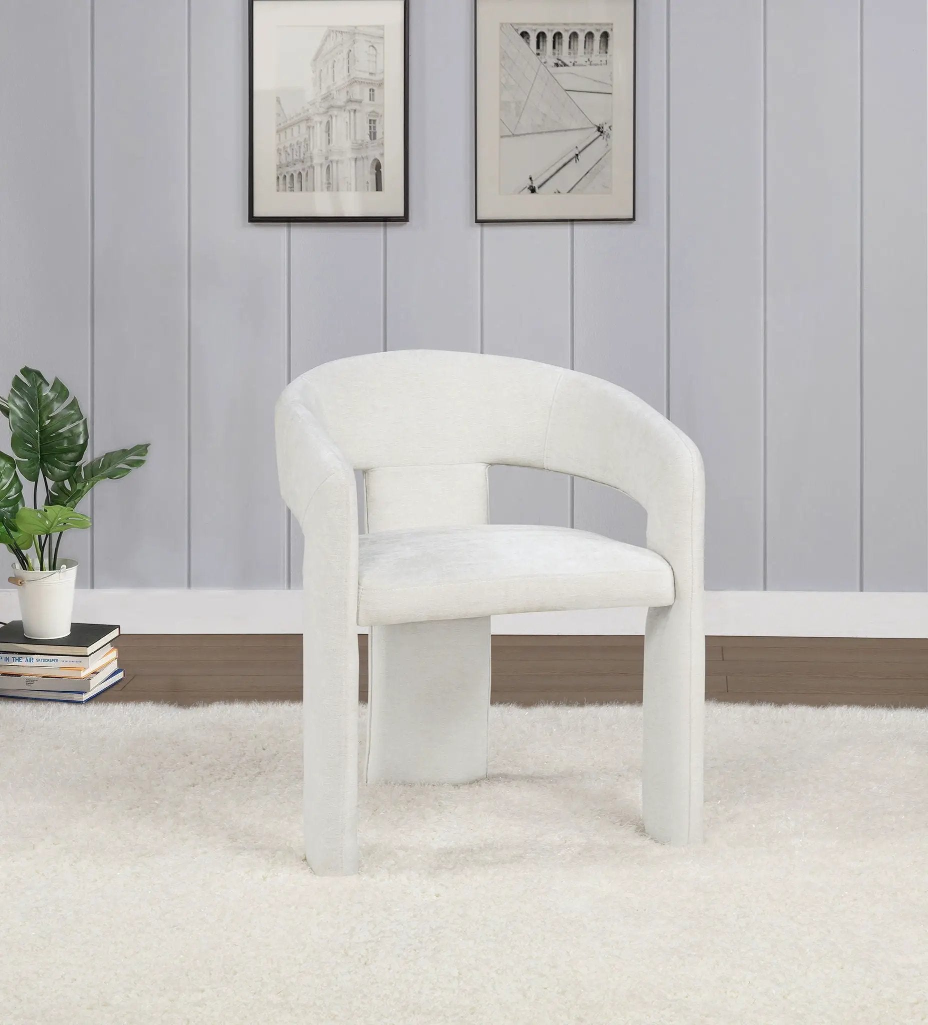 Carlow Upholstered Dining Arm Chair White (Set of 2) by Unique Piece Furniture