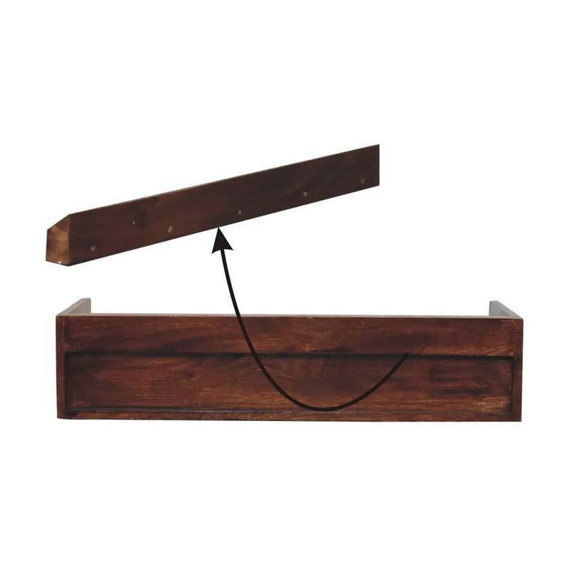 Solid Wood Belmont Wall-Mounted Console, 1 Drawer, 1 Shelf by HouseOfZazla