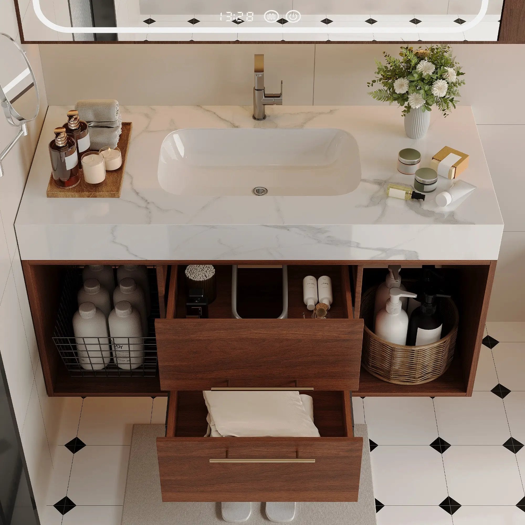 39.4" Floating Bathroom Vanity with Ceramic Sink by HouseOfZazla
