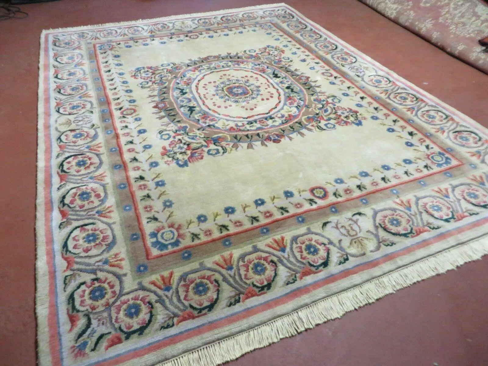 8' X 10' Vintage Handmade Wool Rug Aubusson Savonnerie Design European Nice by Jewel Rugs