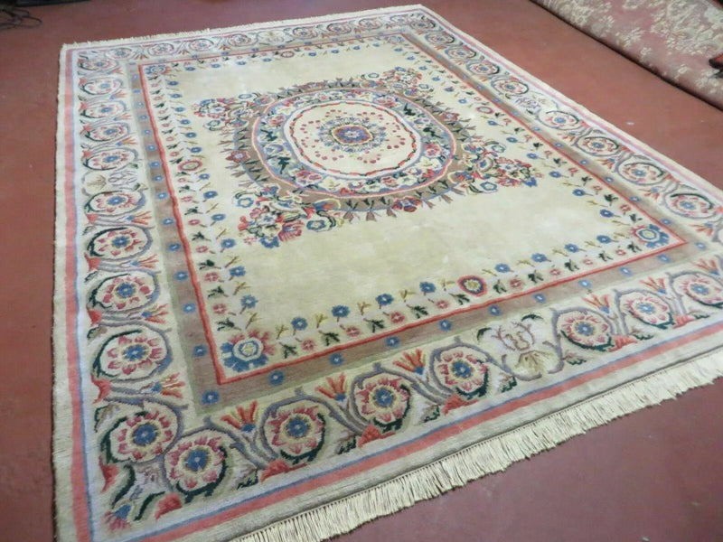 8' X 10' Vintage Handmade Wool Rug Aubusson Savonnerie Design European Nice by Jewel Rugs