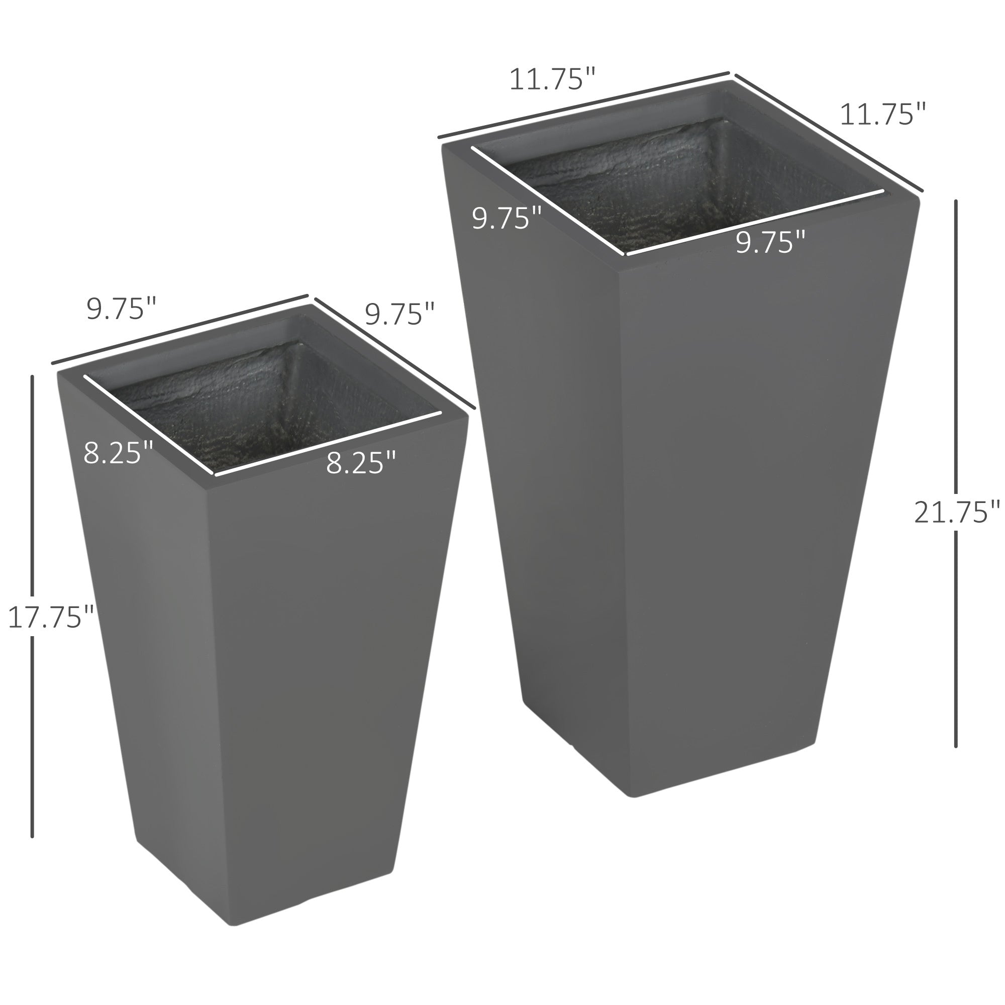 Durable & Stackable Plant Pot, 2-Pack Outdoor Planter Set by HouseOfZazla