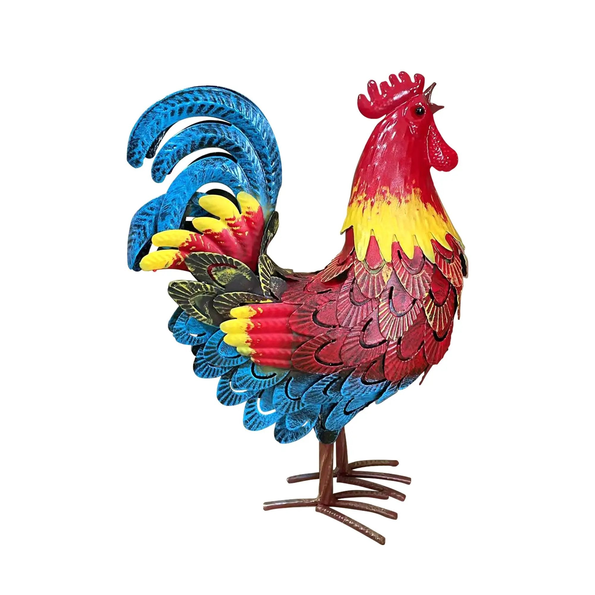Wrought-Iron Rooster Garden Statue by HouseOfZazla
