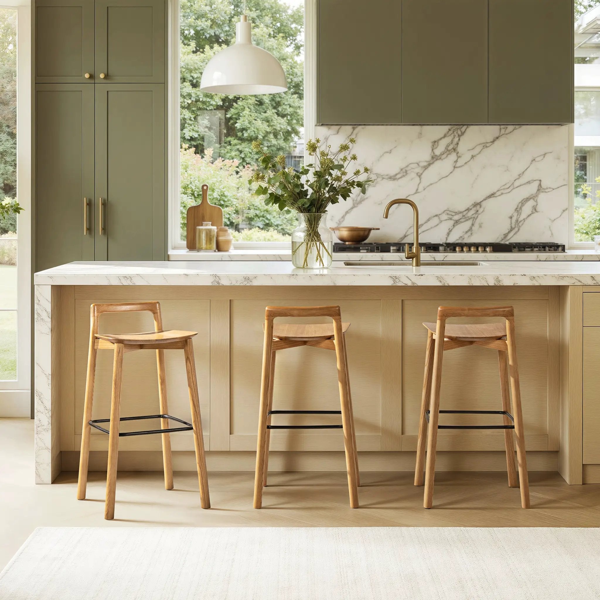 Sven 30" Modern Minimalist Low Back Wood Barstool by HouseOfZazla