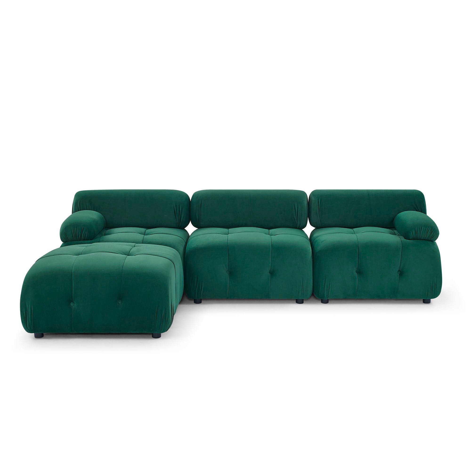 Modular Sectional Sofa, Button Tufted Design With Diy L-Shaped Layout, Reversible Ottoman by HouseOfZazla