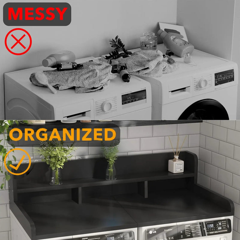 Washer Dryer Countertop with Non-slip Pads - Black by HouseOfZazla