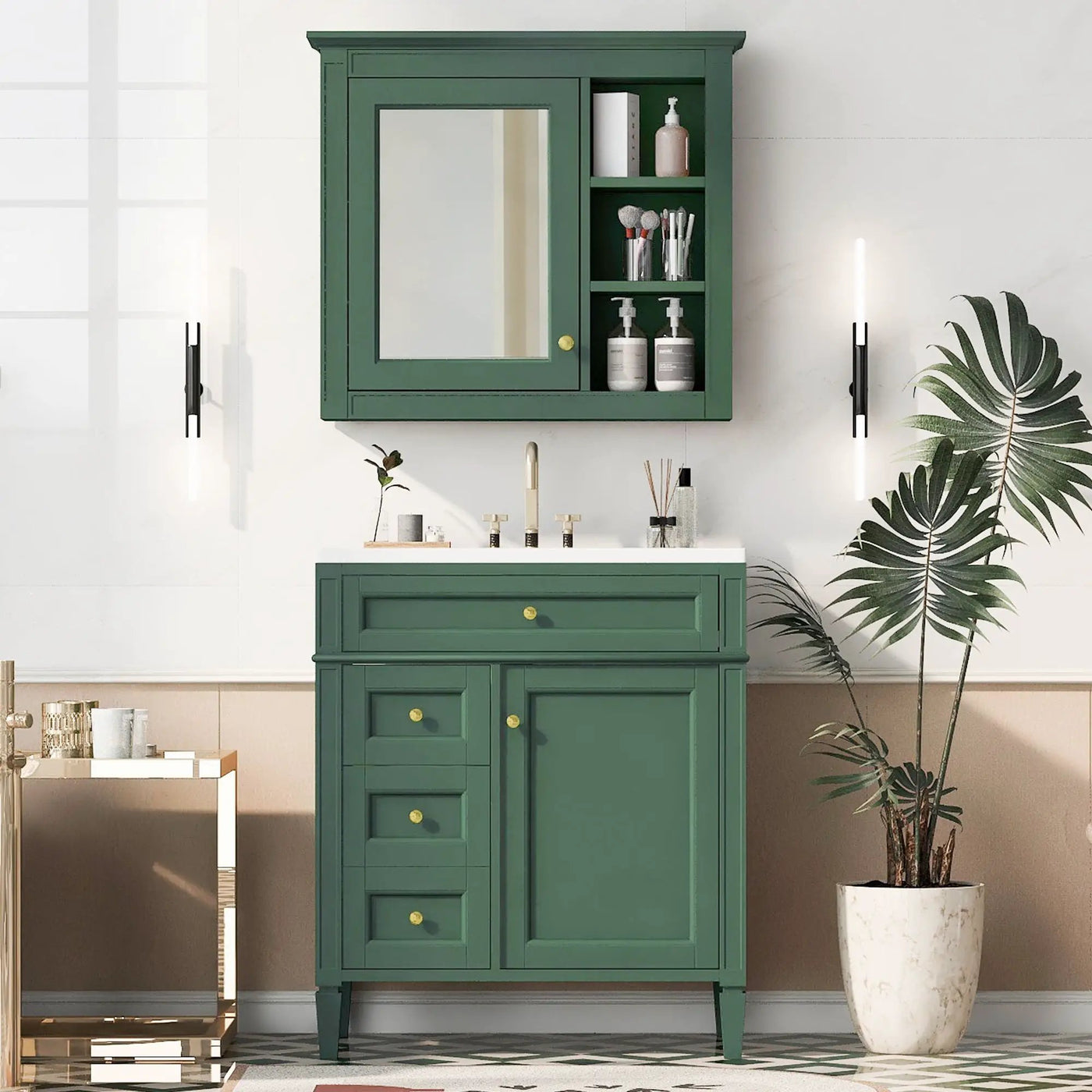 Bathroom Vanity With Medicine Cabinet and Storage by HouseOfZazla