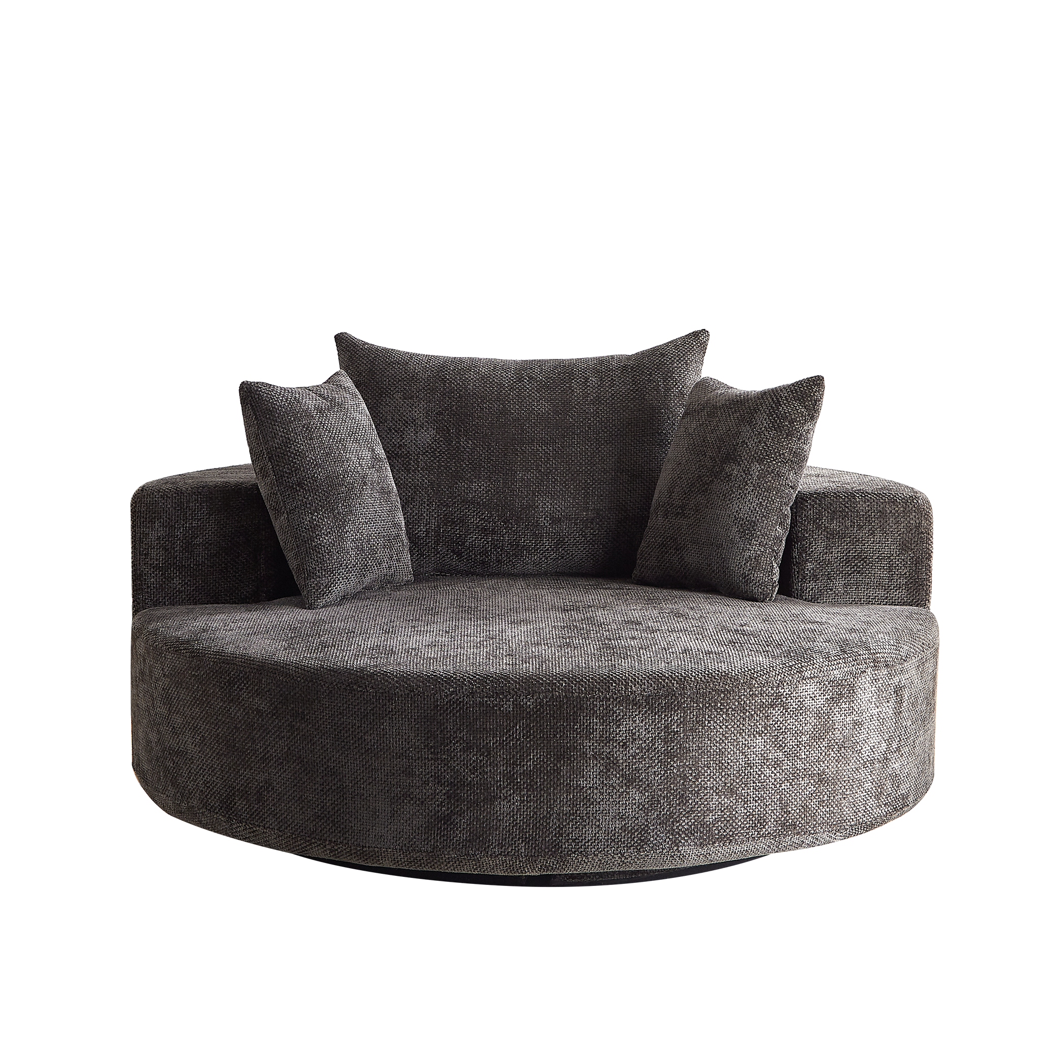 55'' Chenille Foam Single Swivel Chair by HouseOfZazla