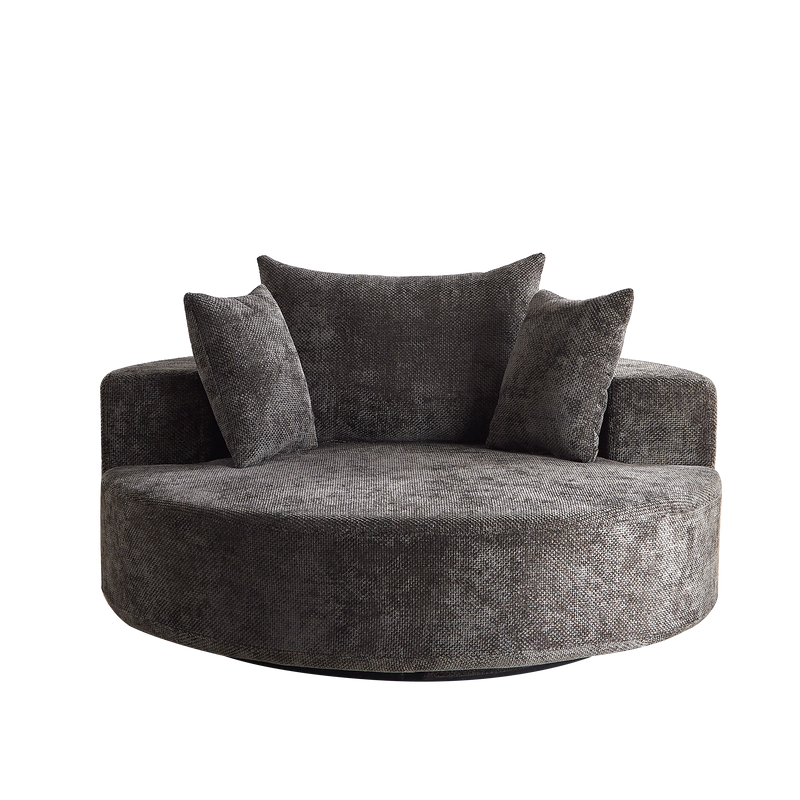 55'' Chenille Foam Single Swivel Chair by HouseOfZazla