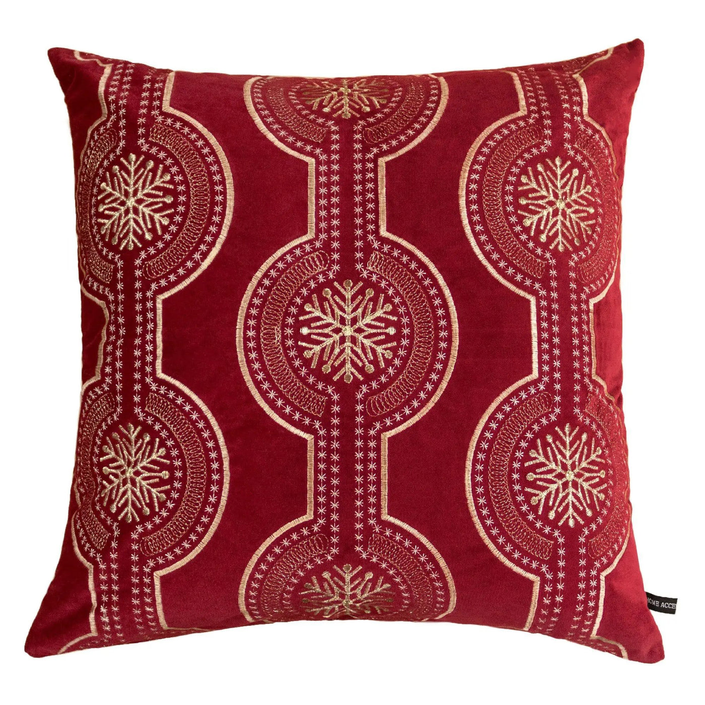 Holiday Throw Pillow With Snowflake Embroidery by HouseOfZazla