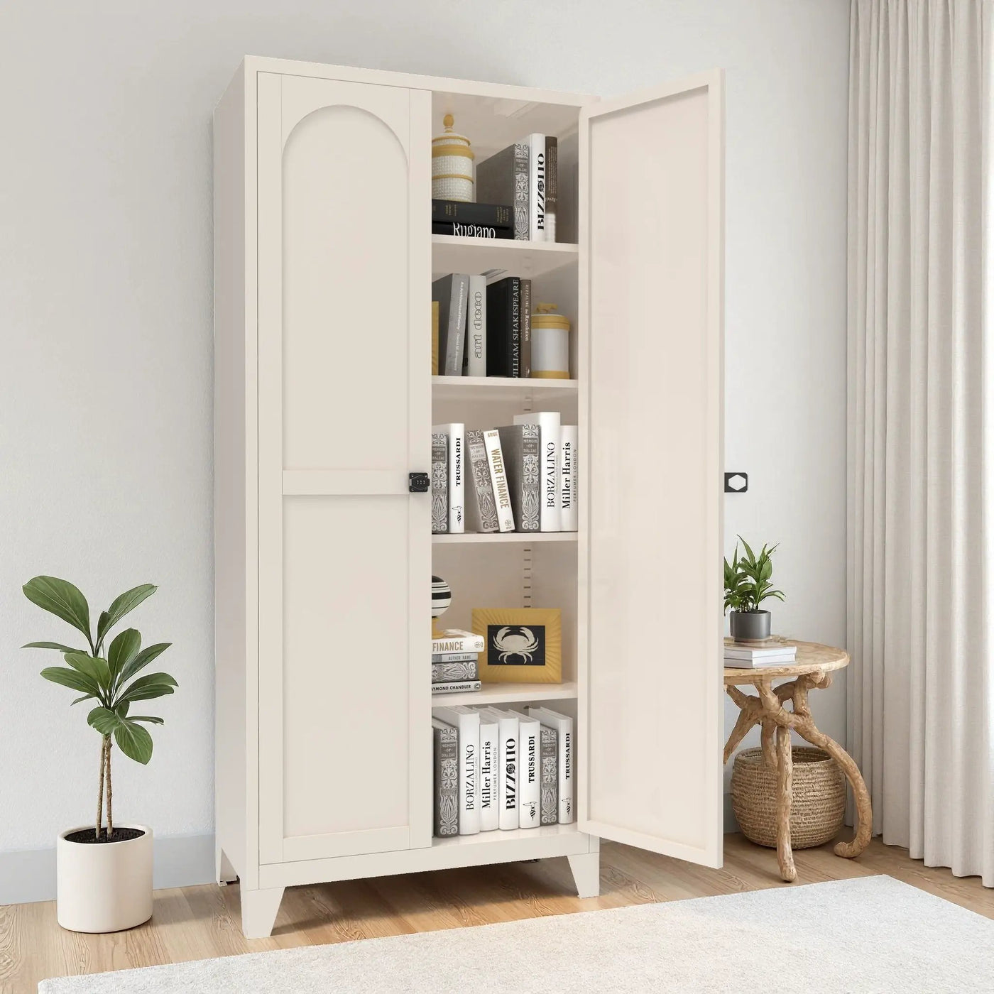 Shapely Doors Cabinet, Metal Storage Cabinet With Doors And Adjustable Shelves by HouseOfZazla