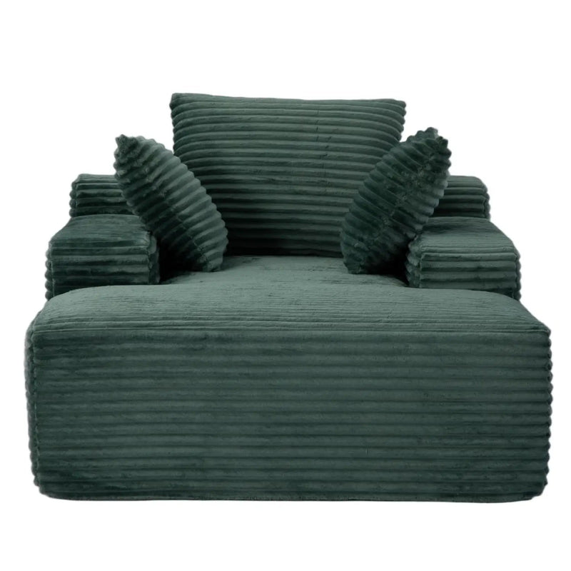 Oversized Chaise Lounge Chair Cozy Cloud Couch With 3 Throw Pillows And Wide Armrest by Unique Piece Furniture