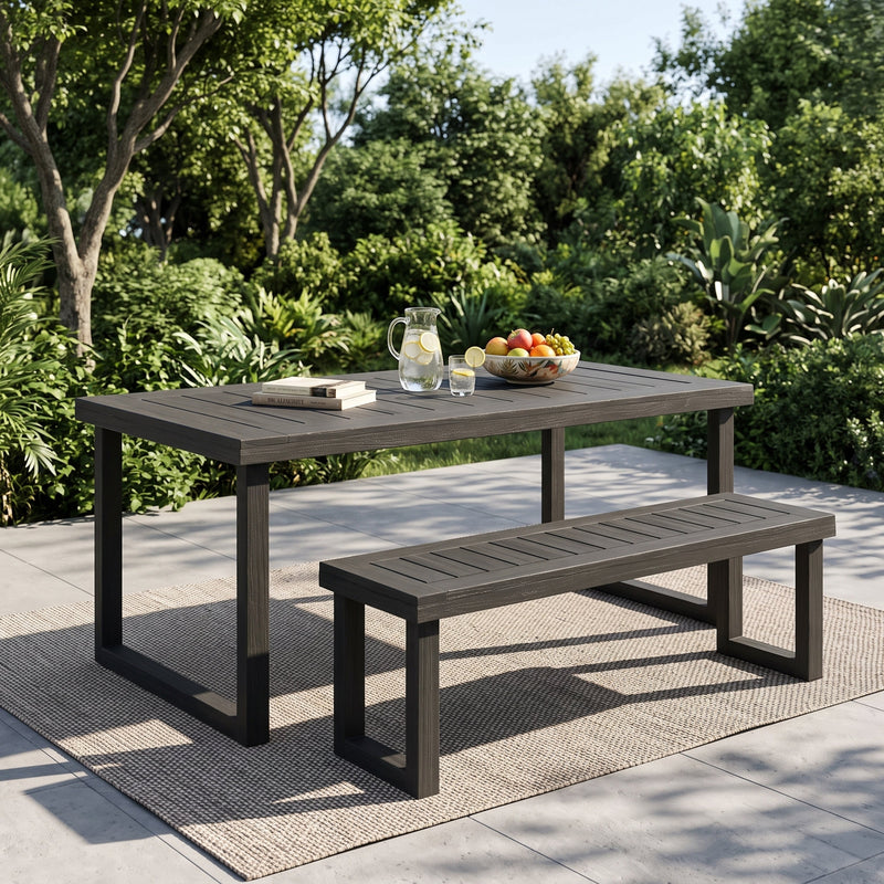 2-Piece Solid Acacia Wood Outdoor Dining Set