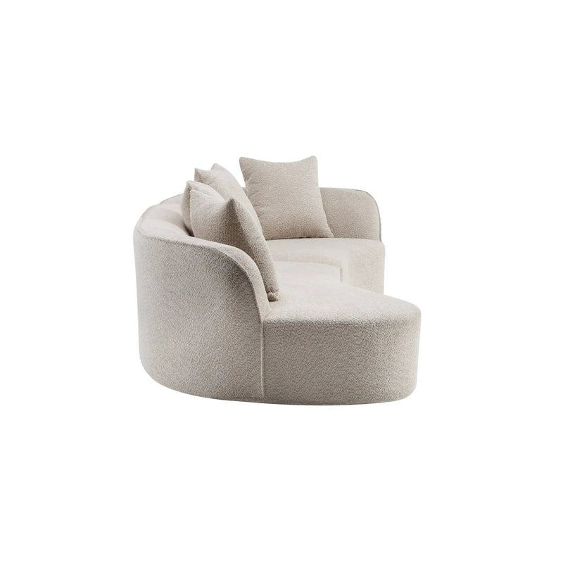 126" Curved Sectional Sofa (Almond-D28 Full Foam) by HouseOfZazla