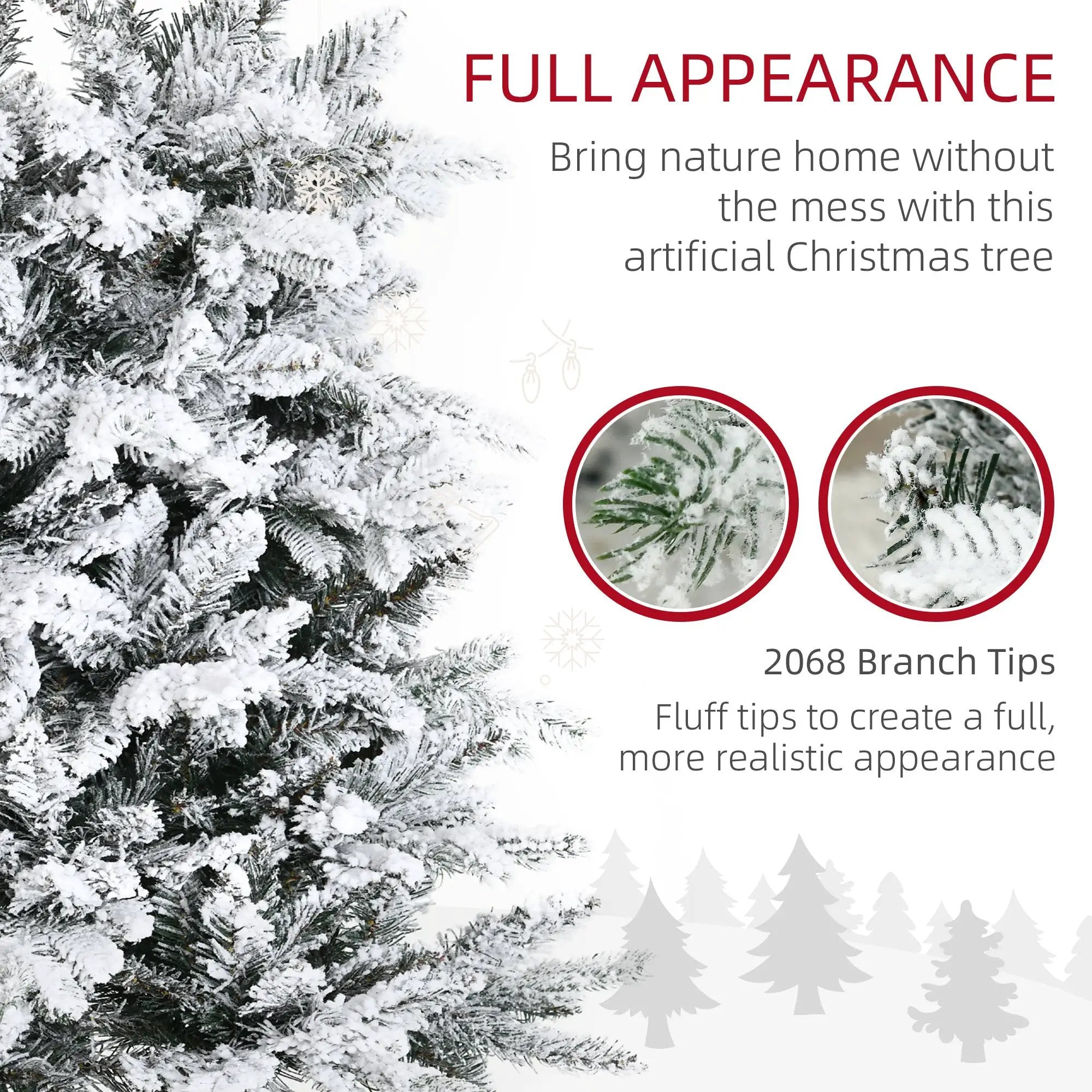 HOMCOM 9 Foot Pine Snow Flocked Artificial Christmas Tree by HouseOfZazla