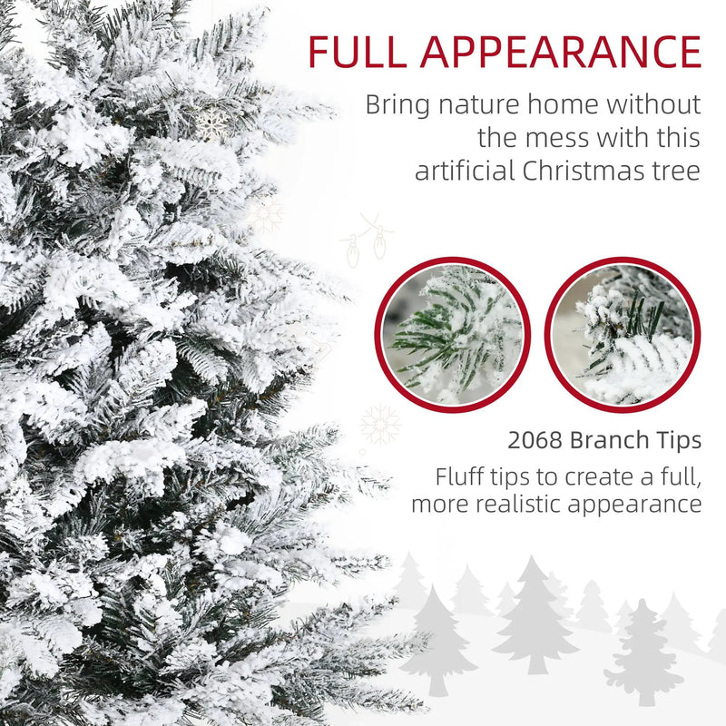 HOMCOM 9 Foot Pine Snow Flocked Artificial Christmas Tree by HouseOfZazla