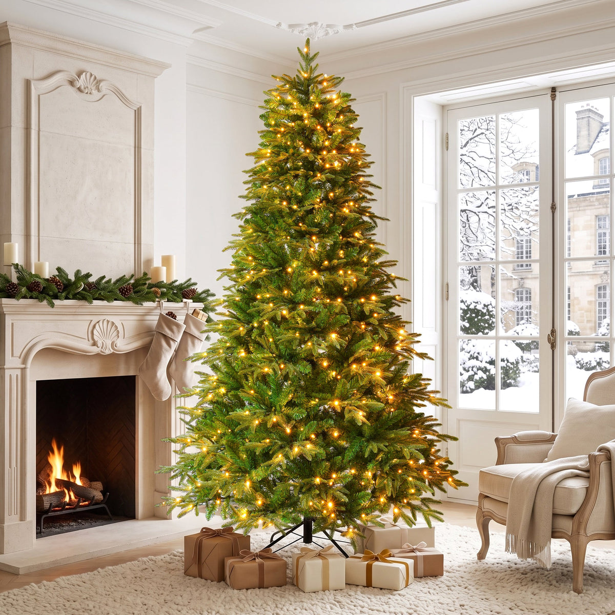 7.5FT Premium Life-Like Full Flocked Christmas Tree, photo 3 of 7