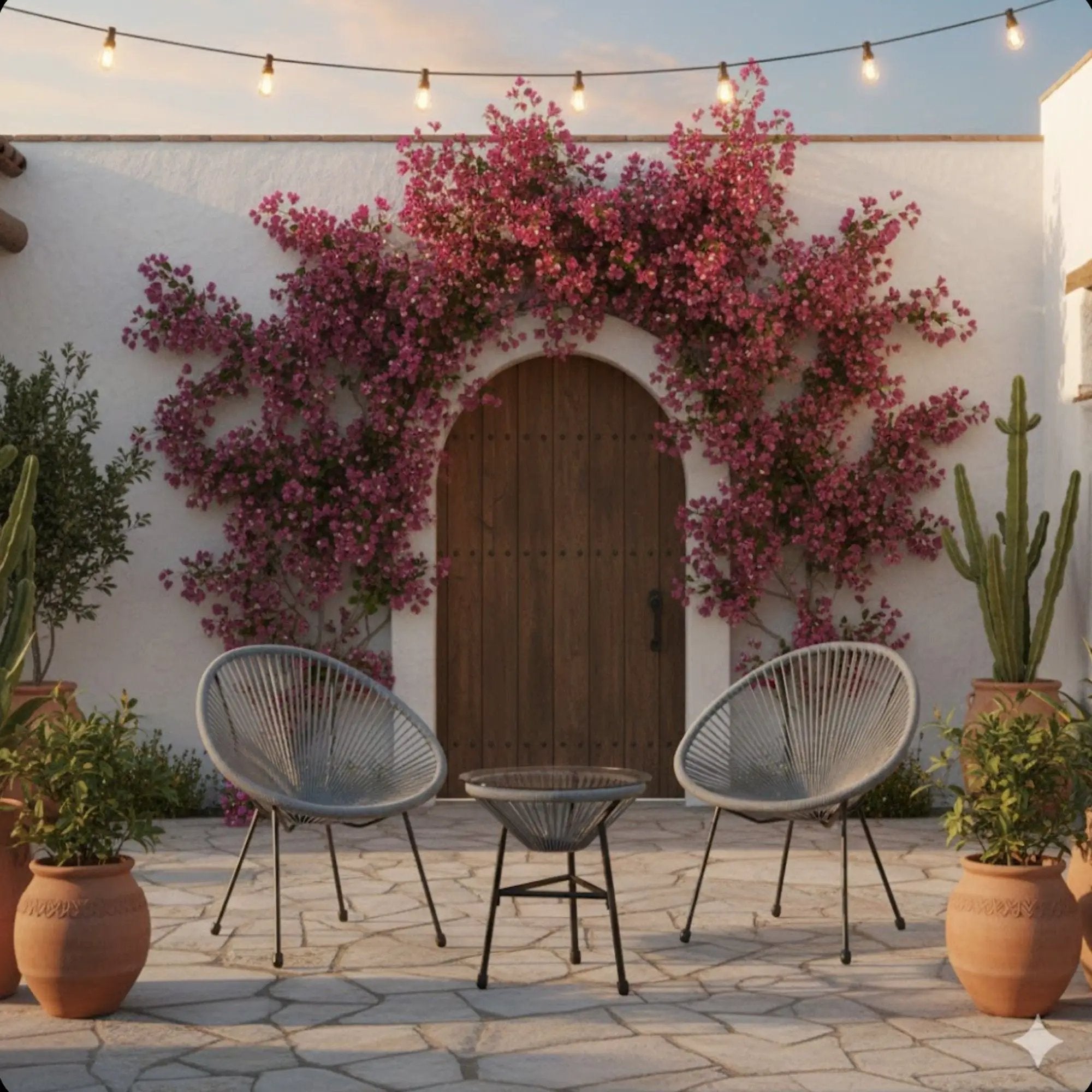 Acapulco Style 3 Piece Patio Bistro Set With Chairs