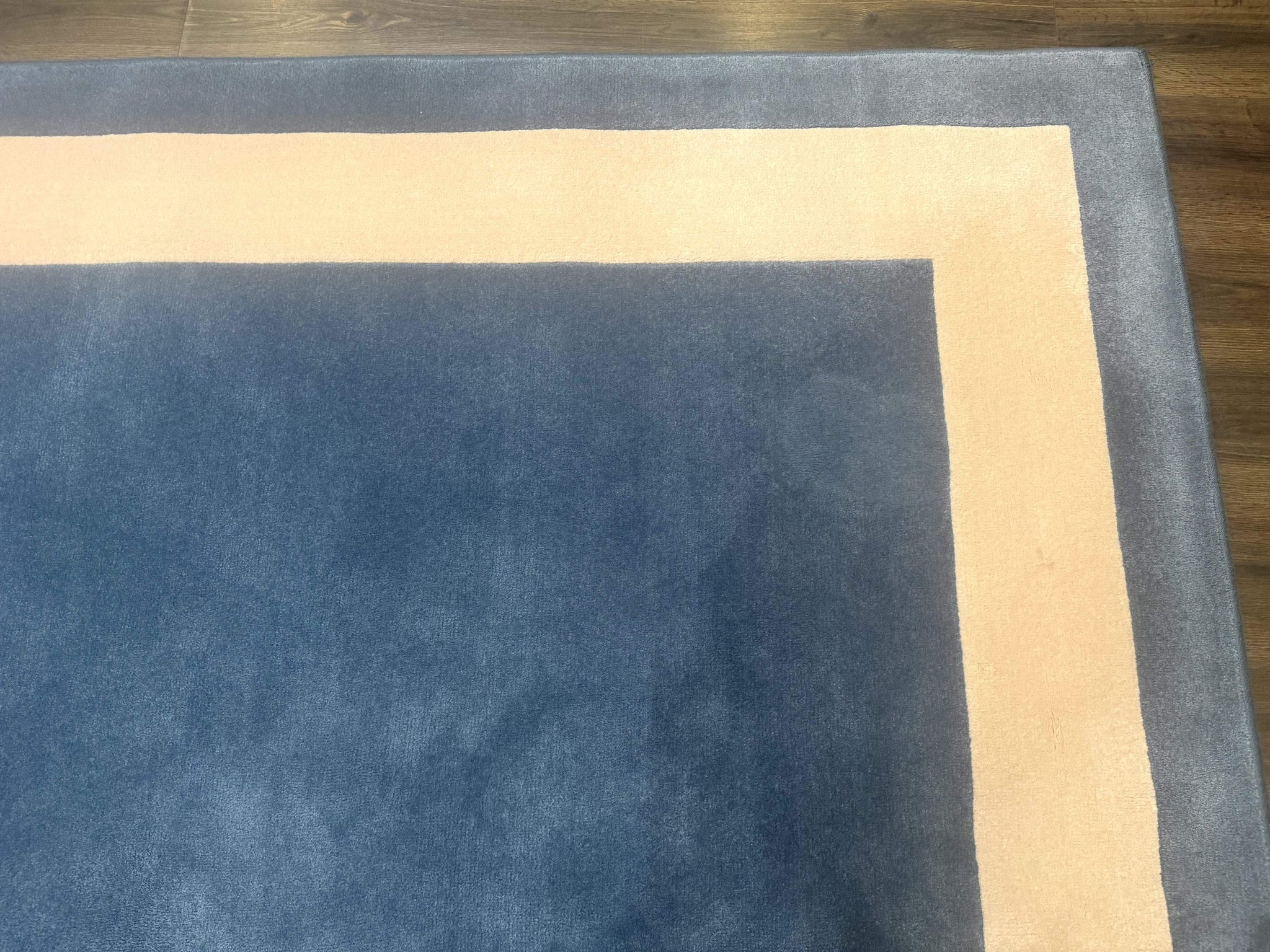 Blue and Cream Square Rug 10x10 ft, Large Square Carpet by Jewel Rugs