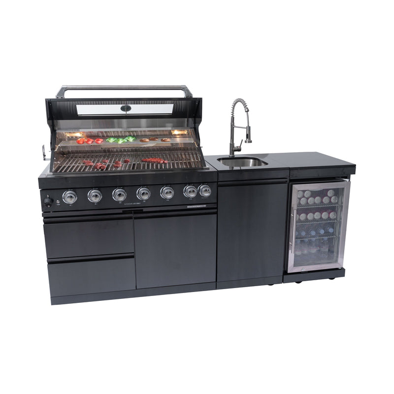 Stainless Steel Outdoor Kitchen Grill Island with Wine Cooler - Stainless Steel