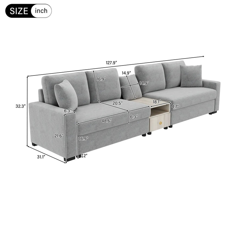 Modular Sofa Couch With Storage Armrest And Center Console by HouseOfZazla