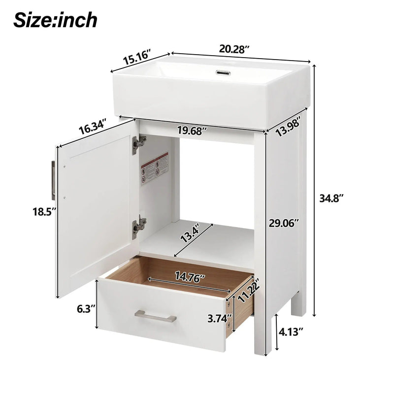Bathroom Vanity With Sink, Frame And Drawer by HouseOfZazla