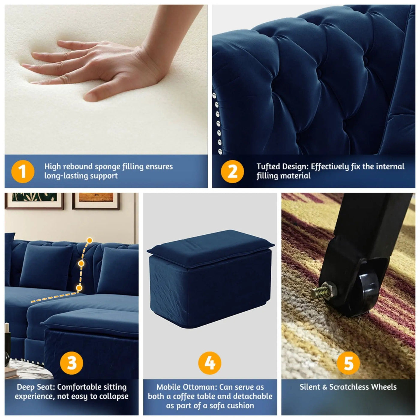 3 In 1 Convertible Sleeper Sofa Bed With Movable Ottoman by HouseOfZazla