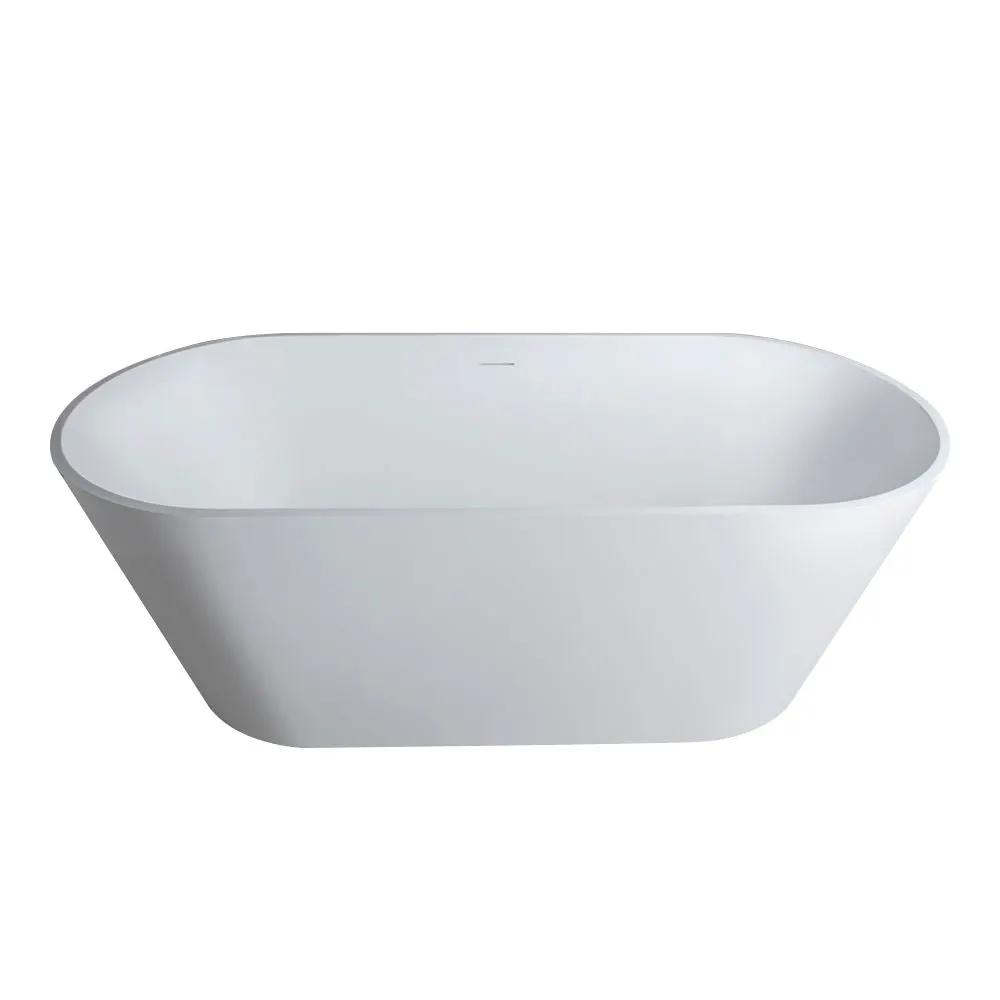 Solid Surface Soaking Freestanding Bathtub For Bathroom - Matte White by HouseOfZazla