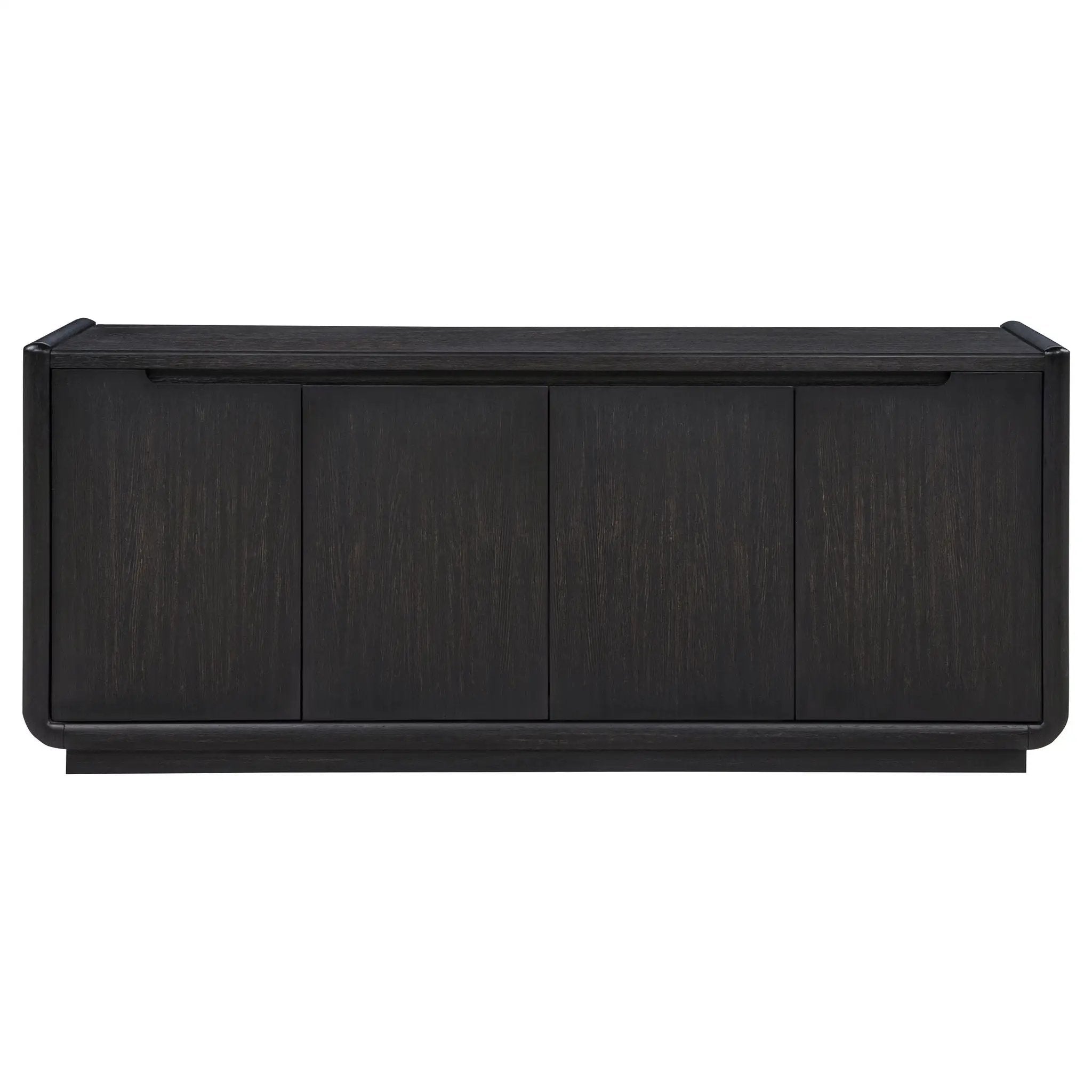 Leandro 72-inch 4-door TV Stand Media Console Burnished Black by Unique Piece Furniture