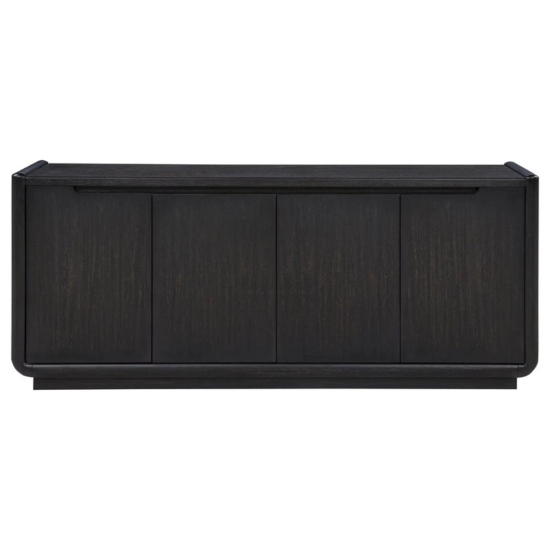 Leandro 72-inch 4-door TV Stand Media Console Burnished Black by Unique Piece Furniture