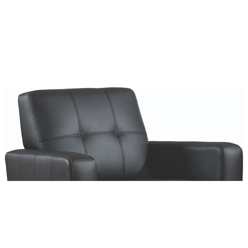 Track Arm Accent Chair With Tufted Upholstery - Black by HouseOfZazla