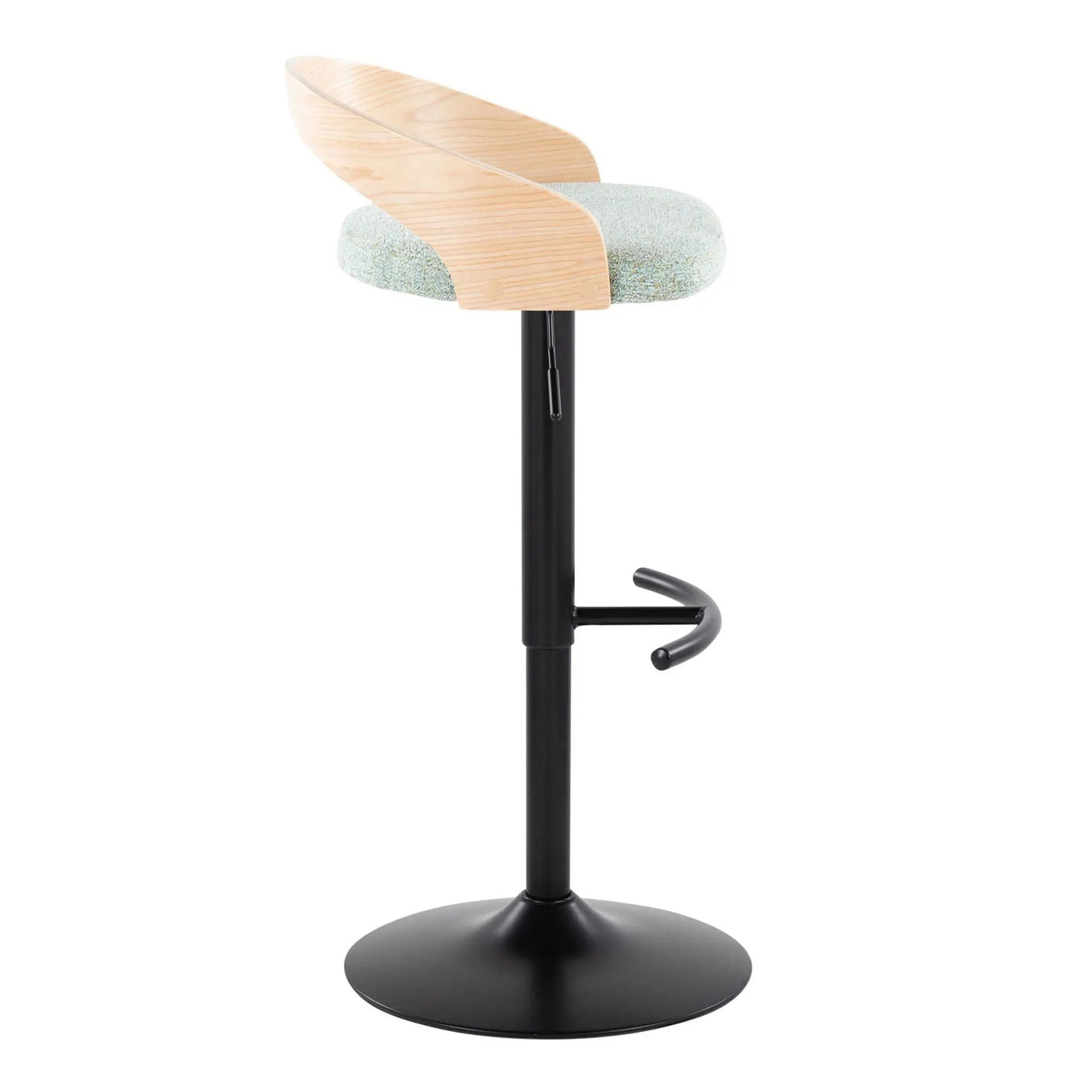 Grotto - Contemporary Adjustable Barstool With Swivel & Rounded T Footrest (Set of 2) by HouseOfZazla