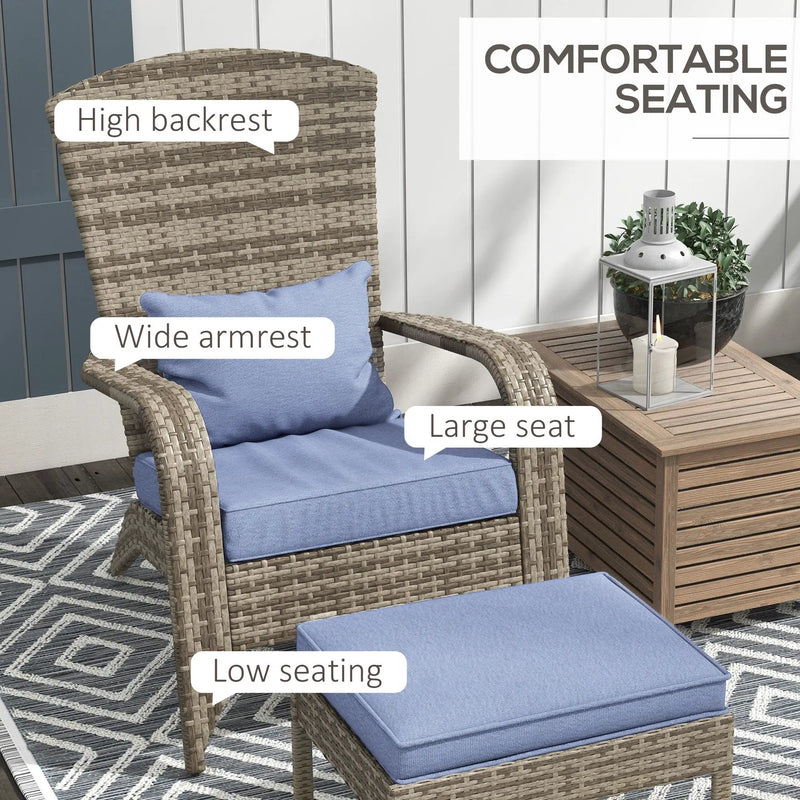 Wicker Adirondack Chair with Ottoman by HouseOfZazla