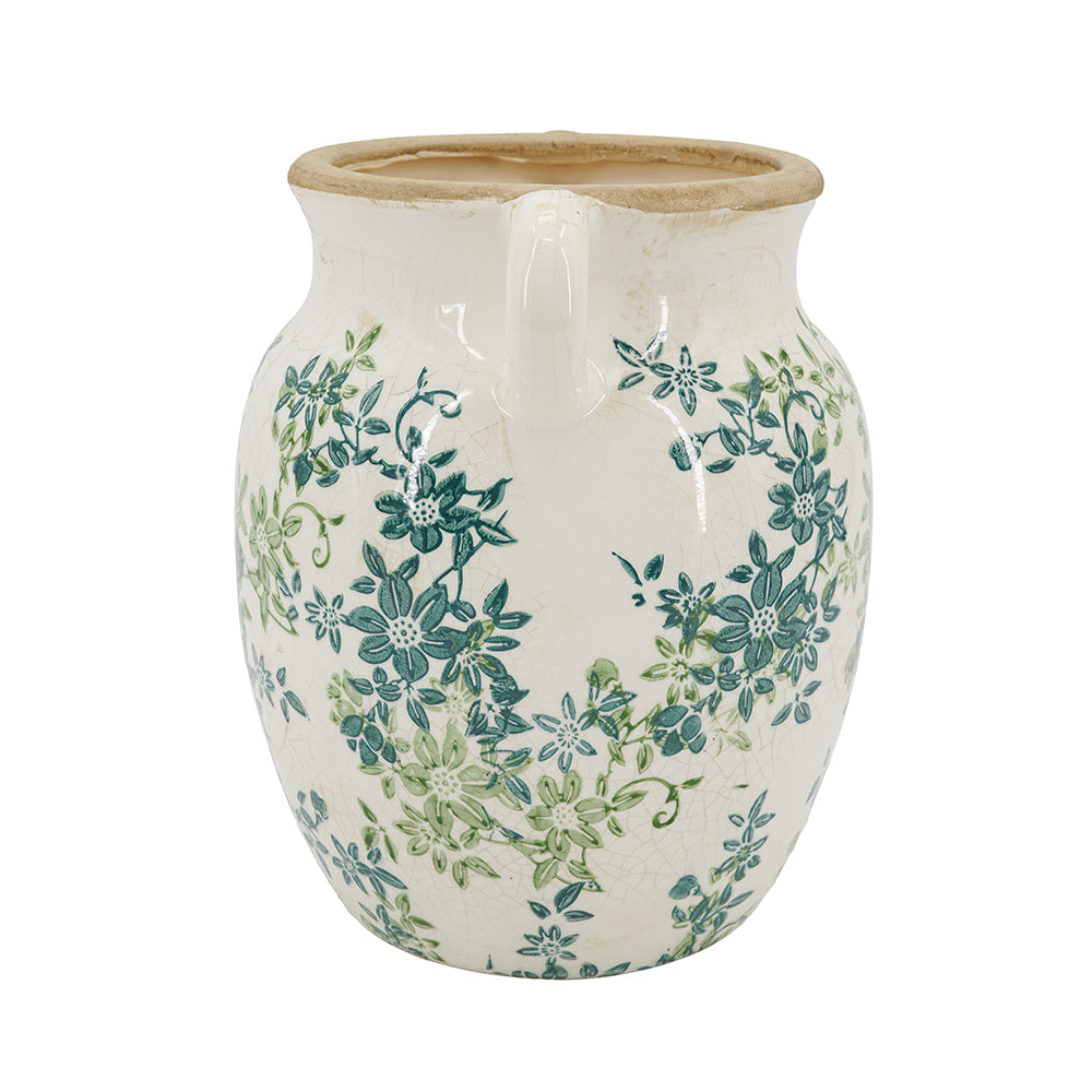 Floral Twin-Handle Vase with Wildflower Design - Ivory, photo 6 of 10