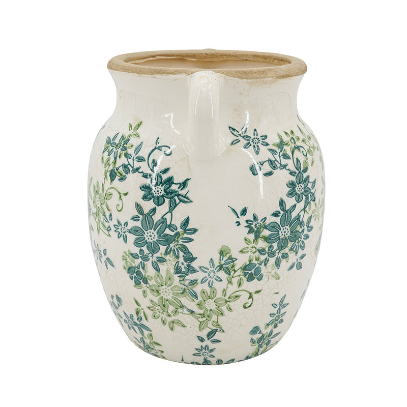 Floral Twin-Handle Vase with Wildflower Design - Ivory, photo 6 of 10