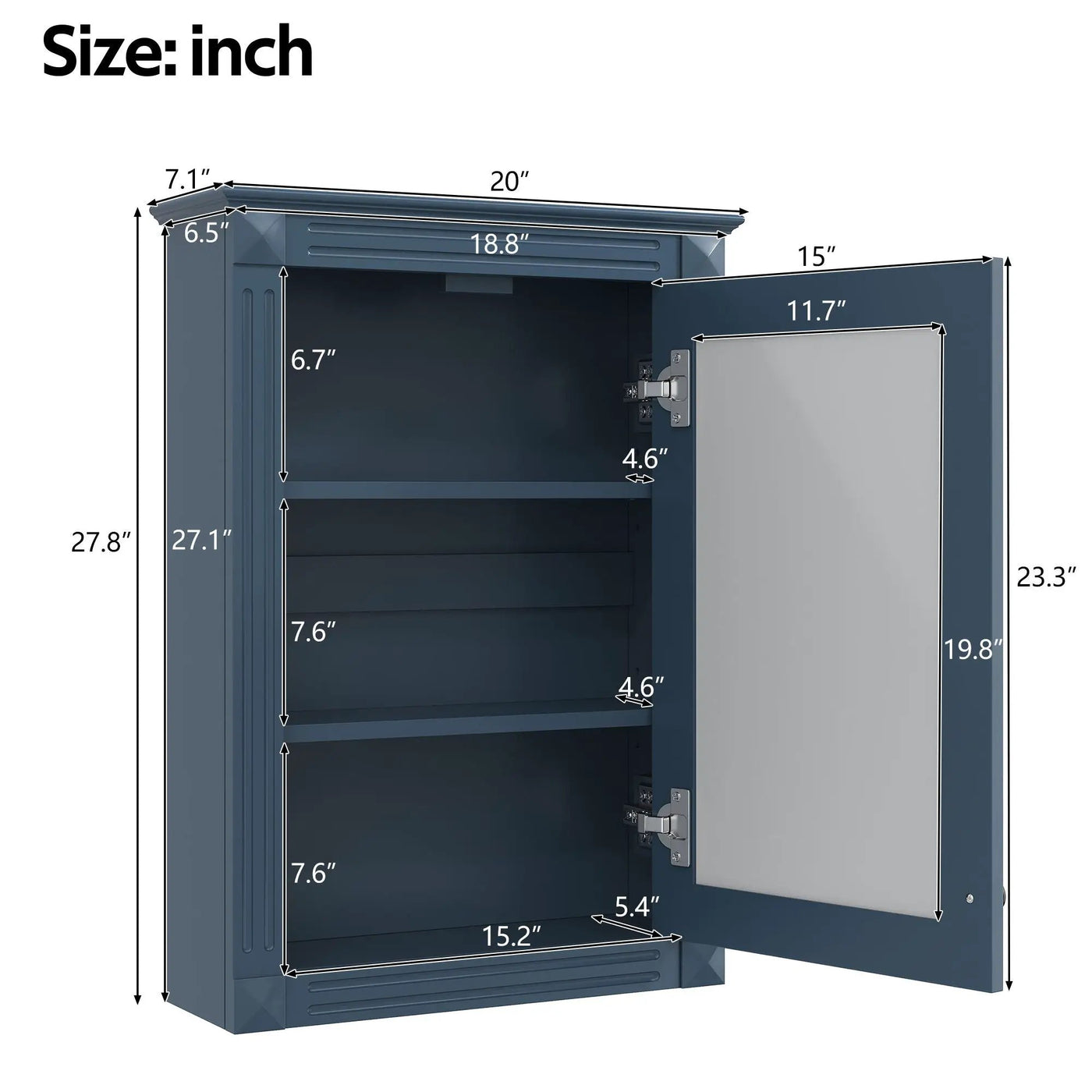 Wall Mounted Bathroom Storage Medicine Cabinet For Over Toilet With Mirror by Unique Piece Furniture