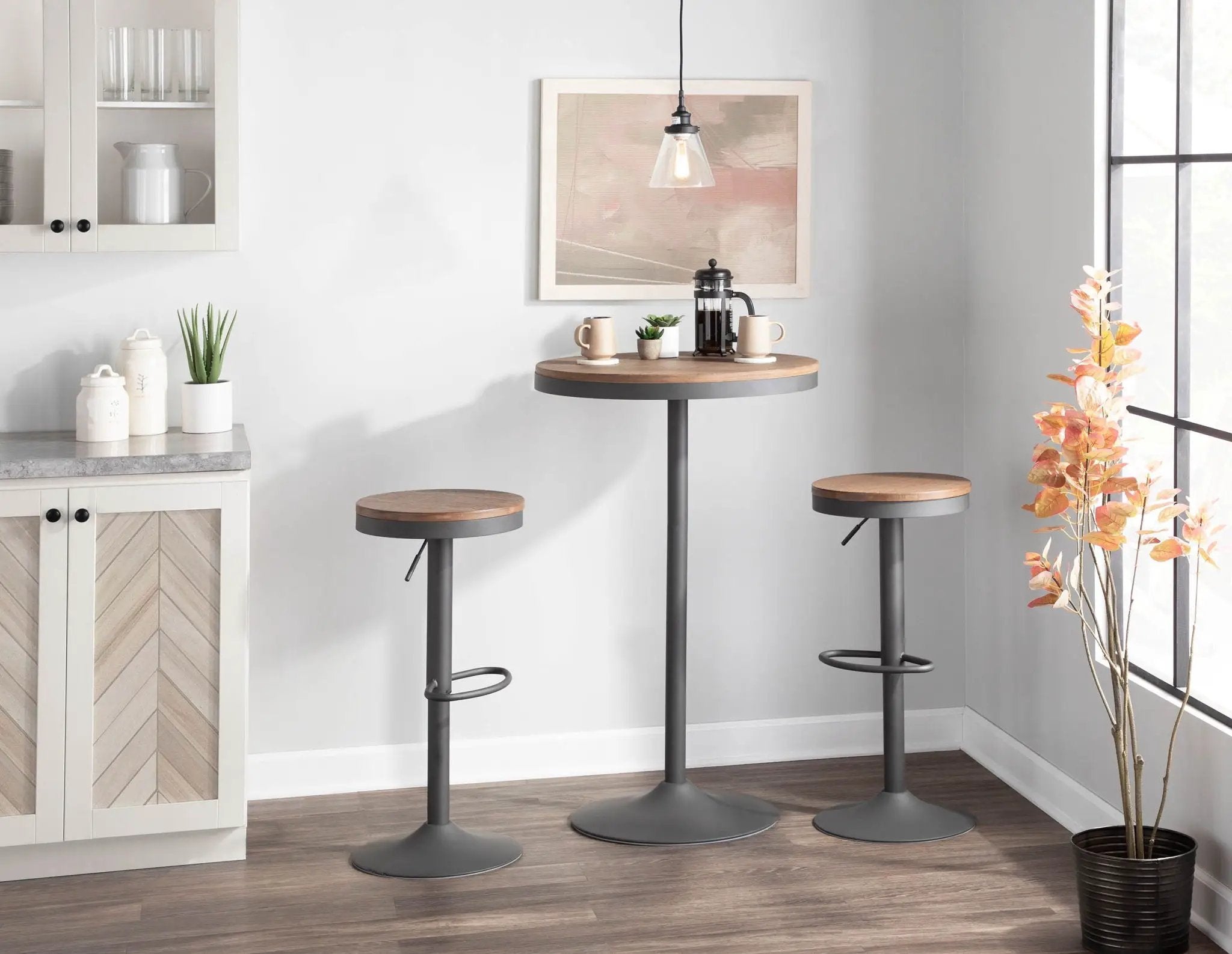 Dakota - Industrial Adjustable Bar Dinette Table by Unique Piece Furniture