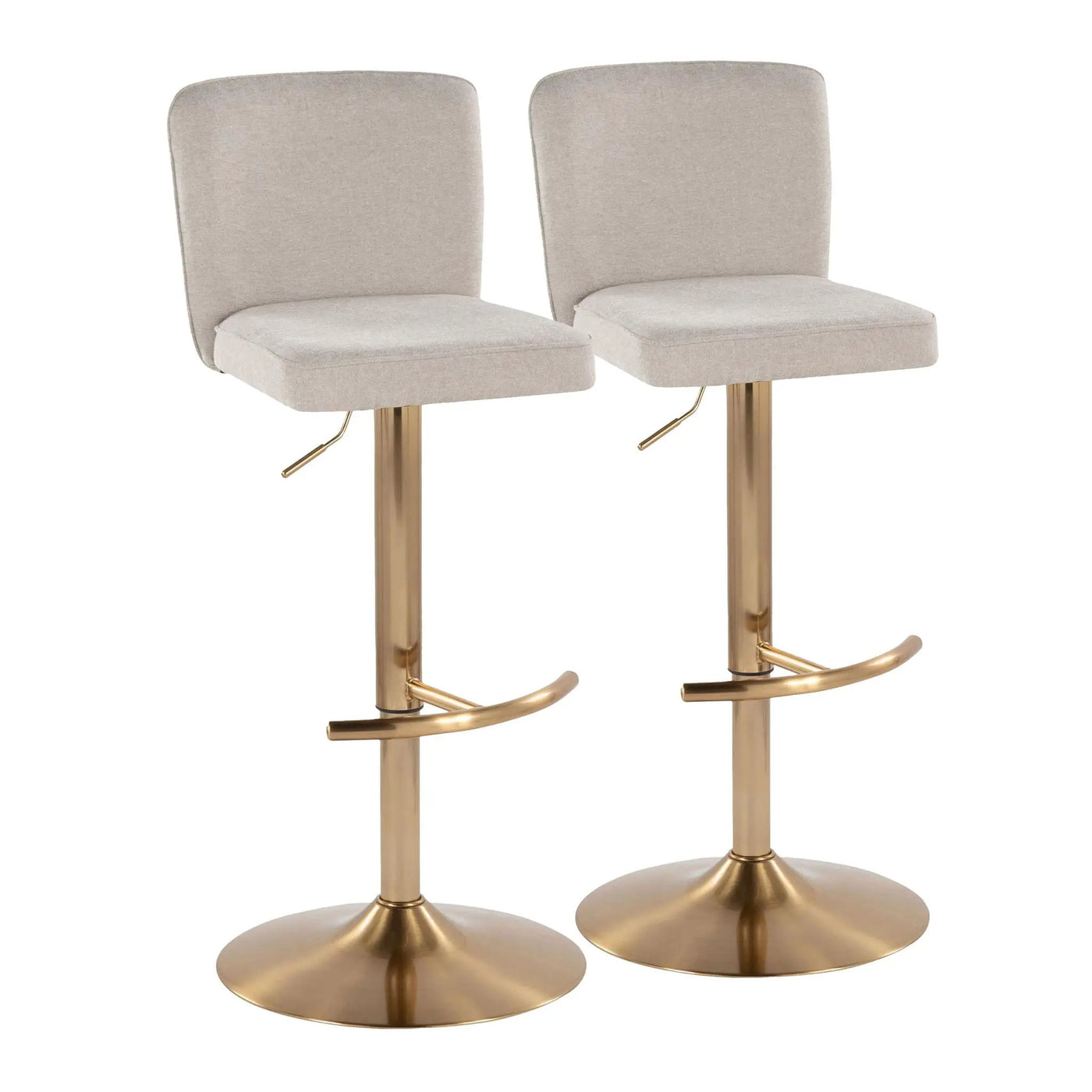 Henry - Contemporary Adjustable Barstool With Swivel With Rounded T Footrest (Set of 2) by HouseOfZazla