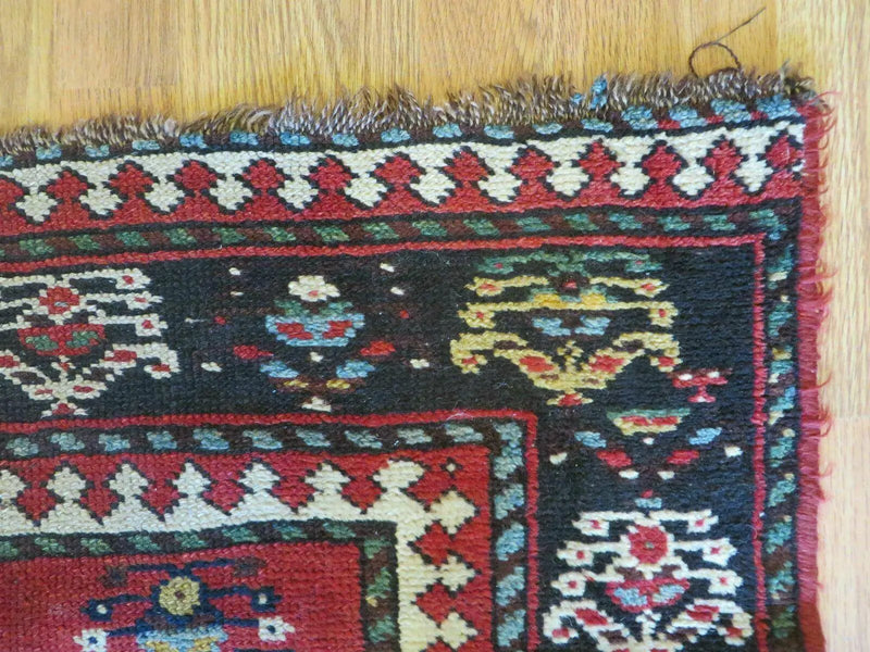 3' 3" X 10' Hand-Knotted Antique Handmade Caucasian Kazak Wool Runner Rug by Jewel Rugs