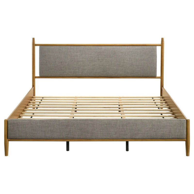 Mason 46-inch Eastern King Panel Platform Bed Light Brown by Unique Piece Furniture