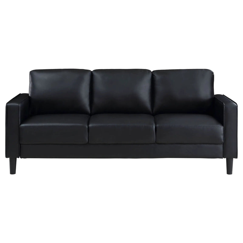 Ruth Upholstered Track Arm Sofa Black by Unique Piece Furniture