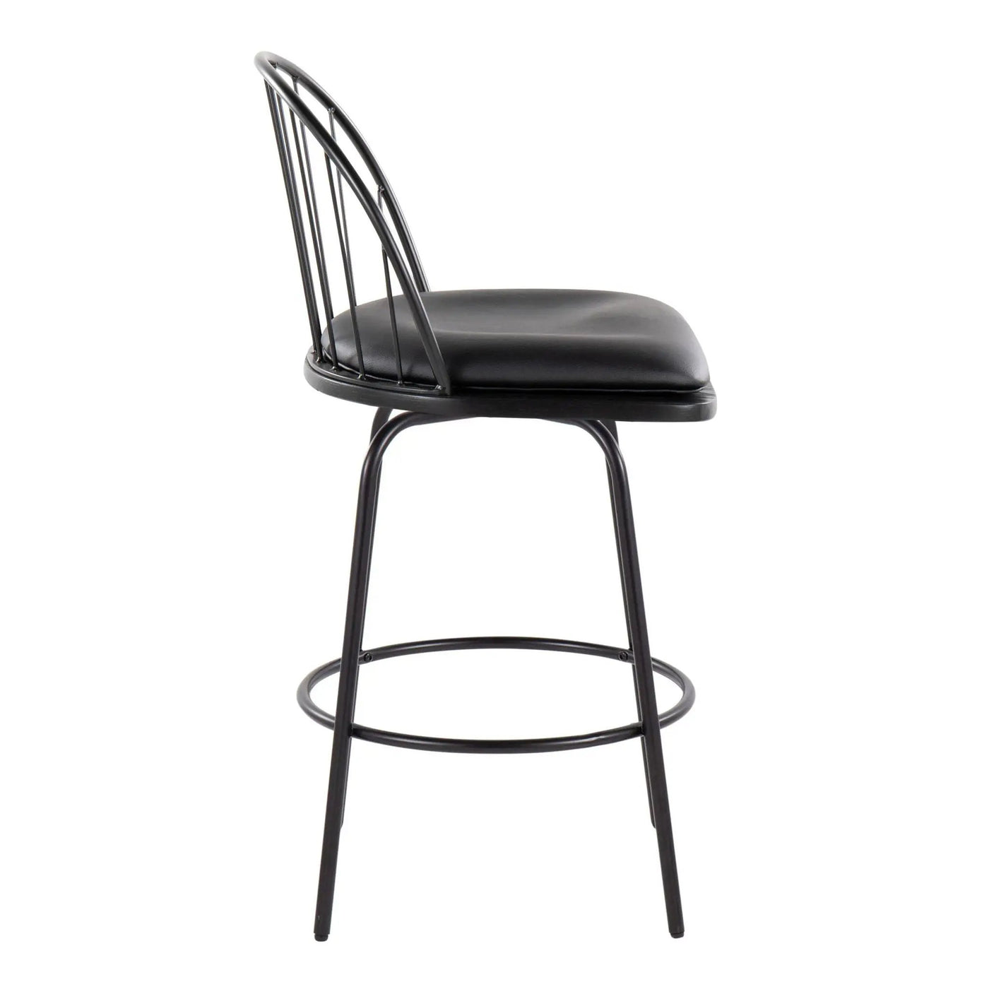 Riley - Claire Farmhouse Fixed Height Counter Stool With Swivel With Round Footrest (Set of 2) by HouseOfZazla